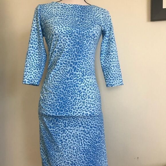 J. McLaughlin Dresses & Skirts - J.McLaughlin BlueCheetah Print Dress, size XS